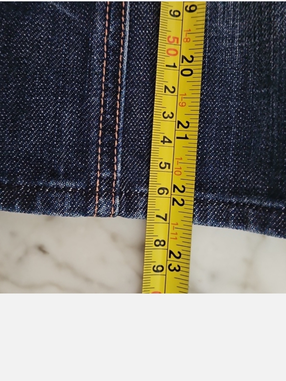 7 For All Mankind Dark Blue Denim Pencil Skirt - Picture 5 of 5